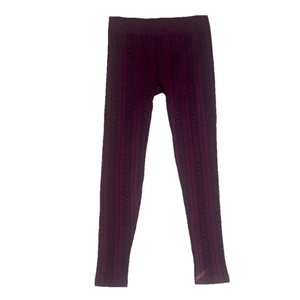 time and true Purple and black striped Patterned Leggings